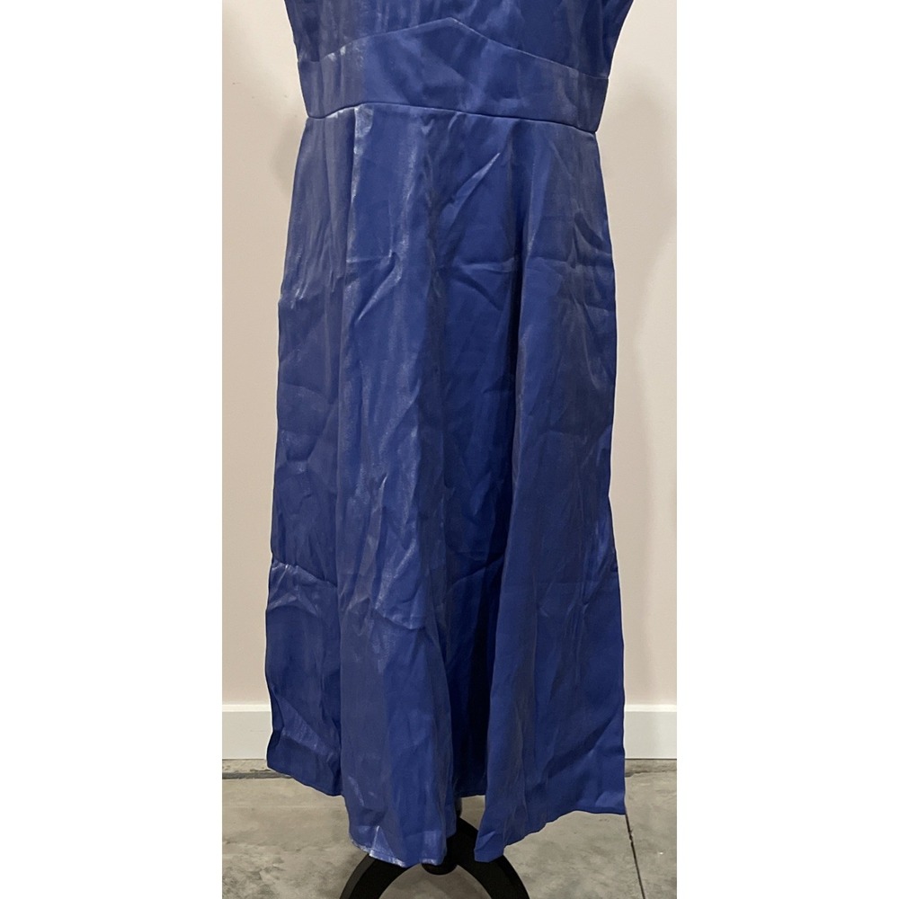 NEW Vintage Inspired Cobalt Blue Short Sleeve Dress Size M Caroline Vazzana - Picture 8 of 16